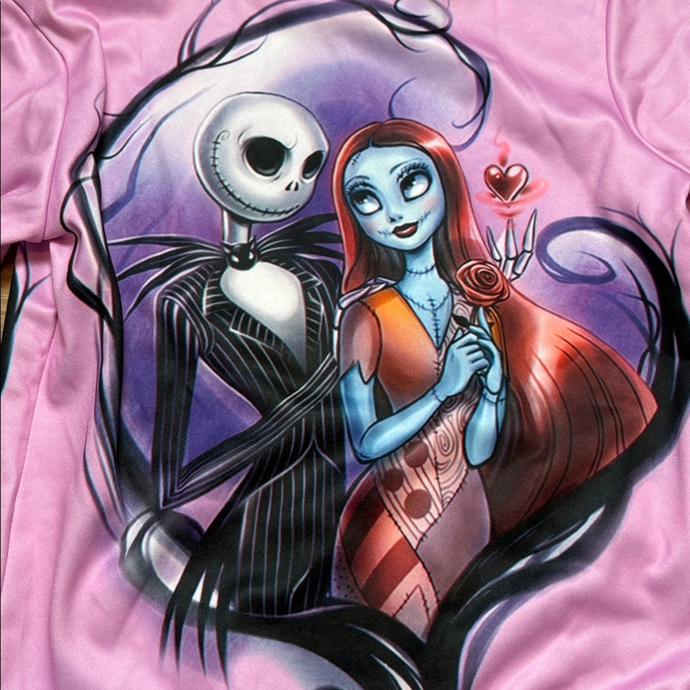 Zootop Bear Nightmare Before Christmas Pink Graphic Printed Hoodie Women’s L - Picture 11 of 14
